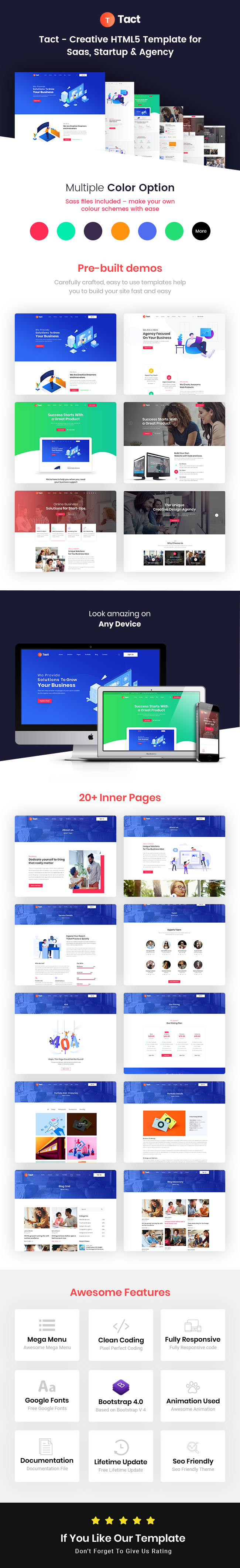 Tact : Creative HTML5 Template for Saas, Startup & Agency